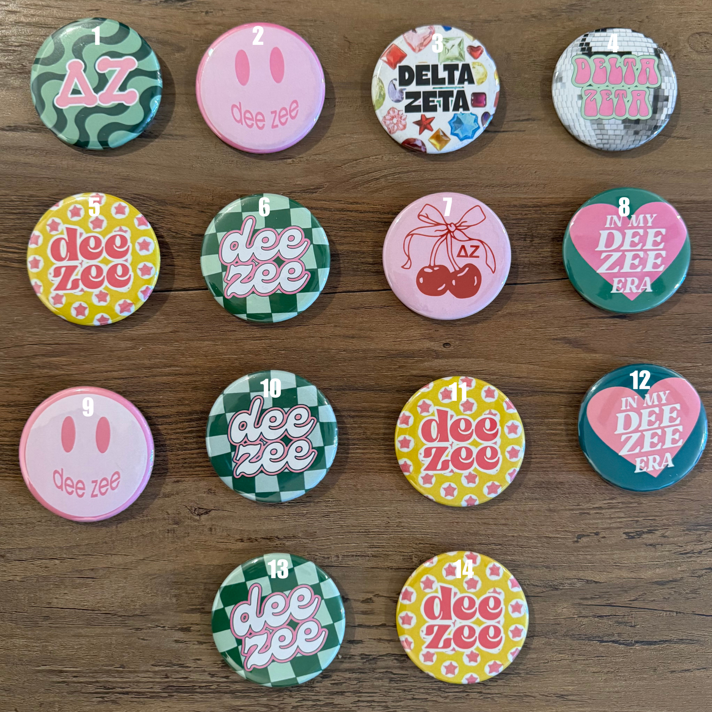 Delta Zeta Sorority Buttons