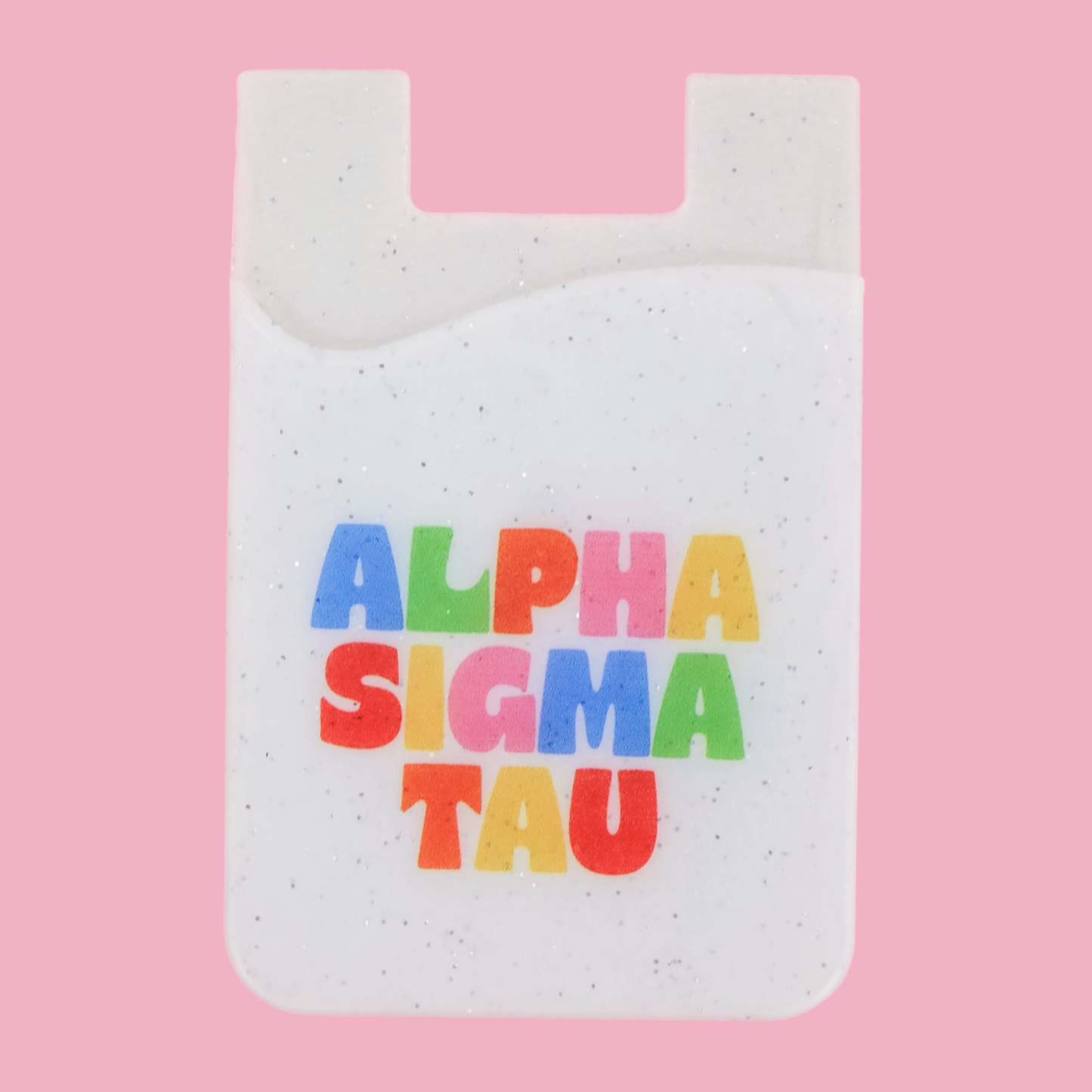 Alpha Sigma Tau Shimmer Phone Sticky Wallet