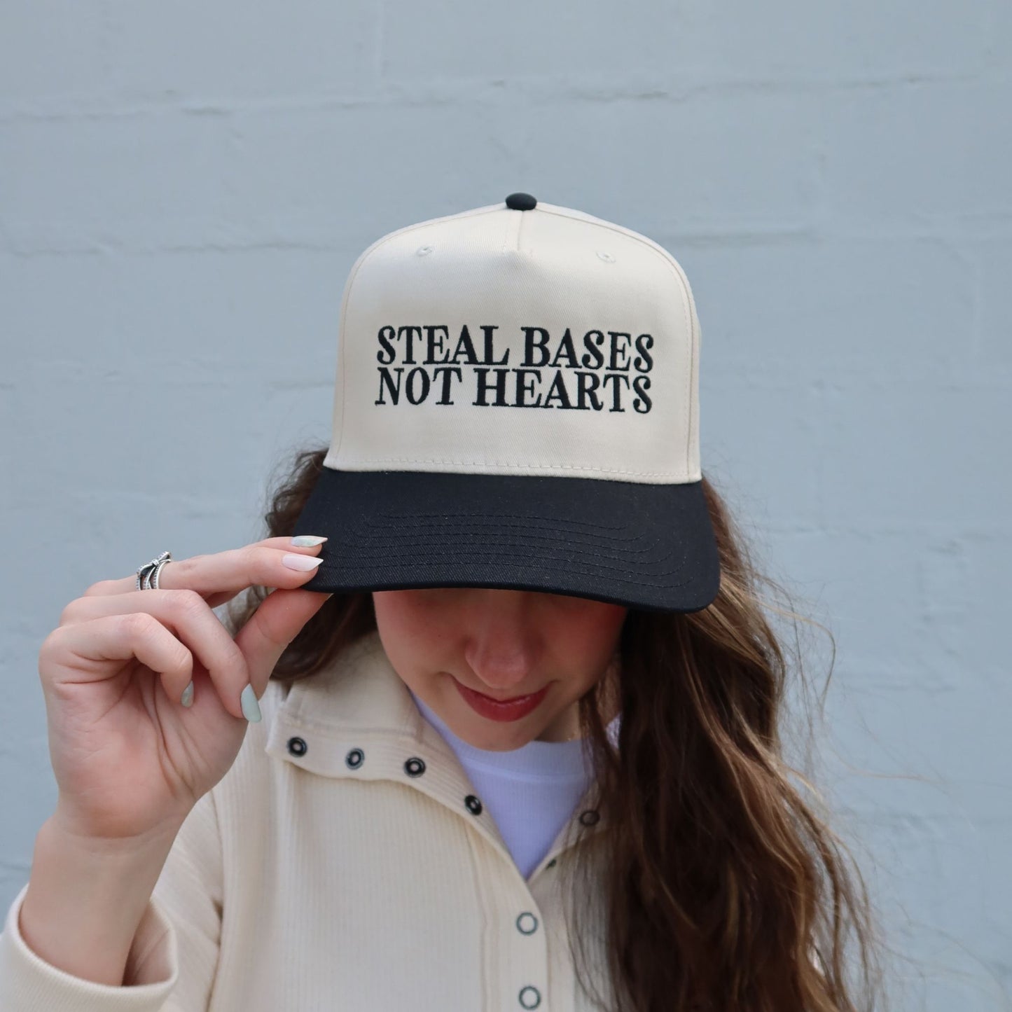Steal Bases Not Hearts Vintage Trucker Hat