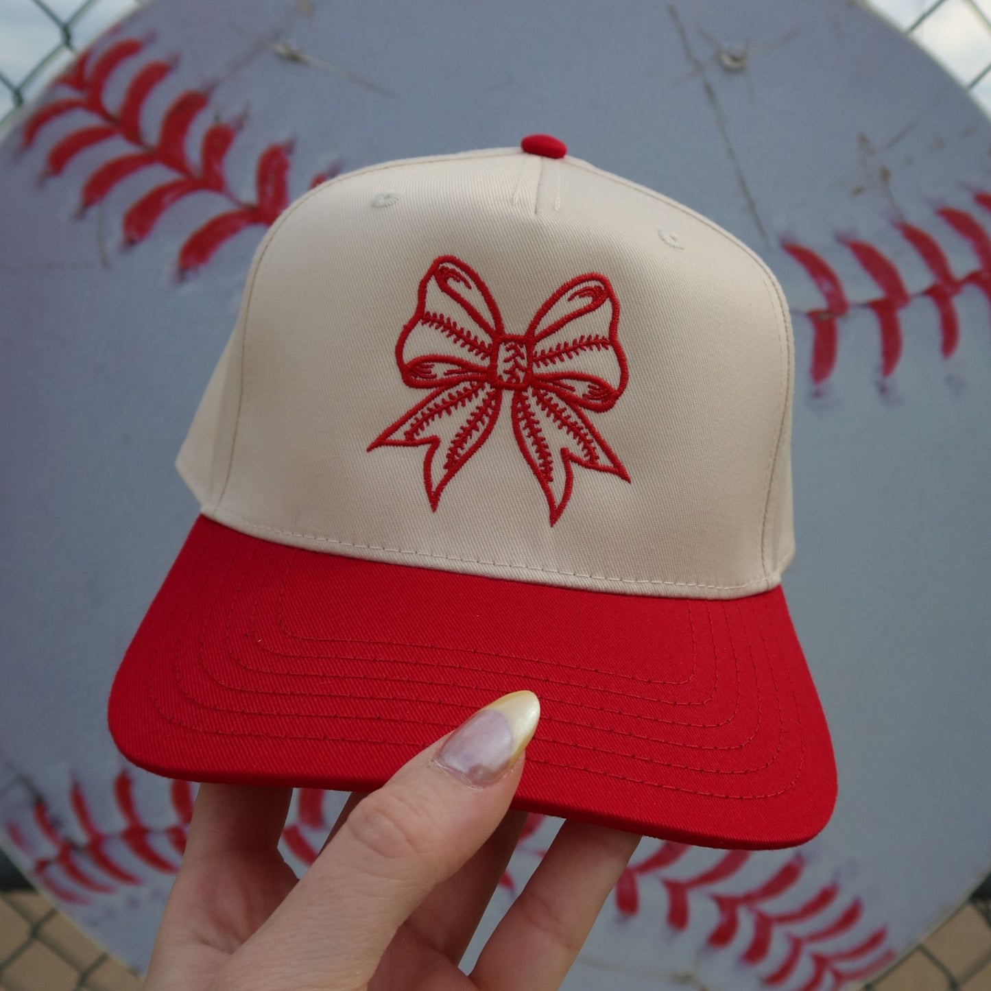 Stitched Bow Vintage Trucker Hat