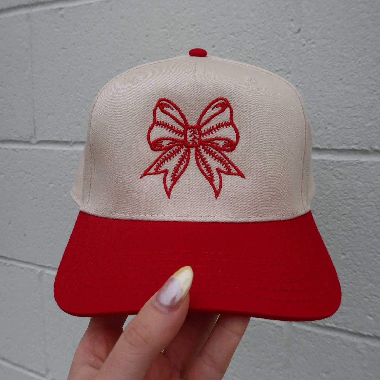 Stitched Bow Vintage Trucker Hat