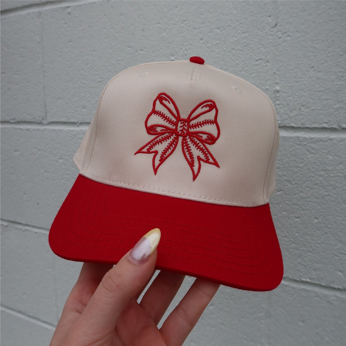 Stitched Bow Vintage Trucker Hat