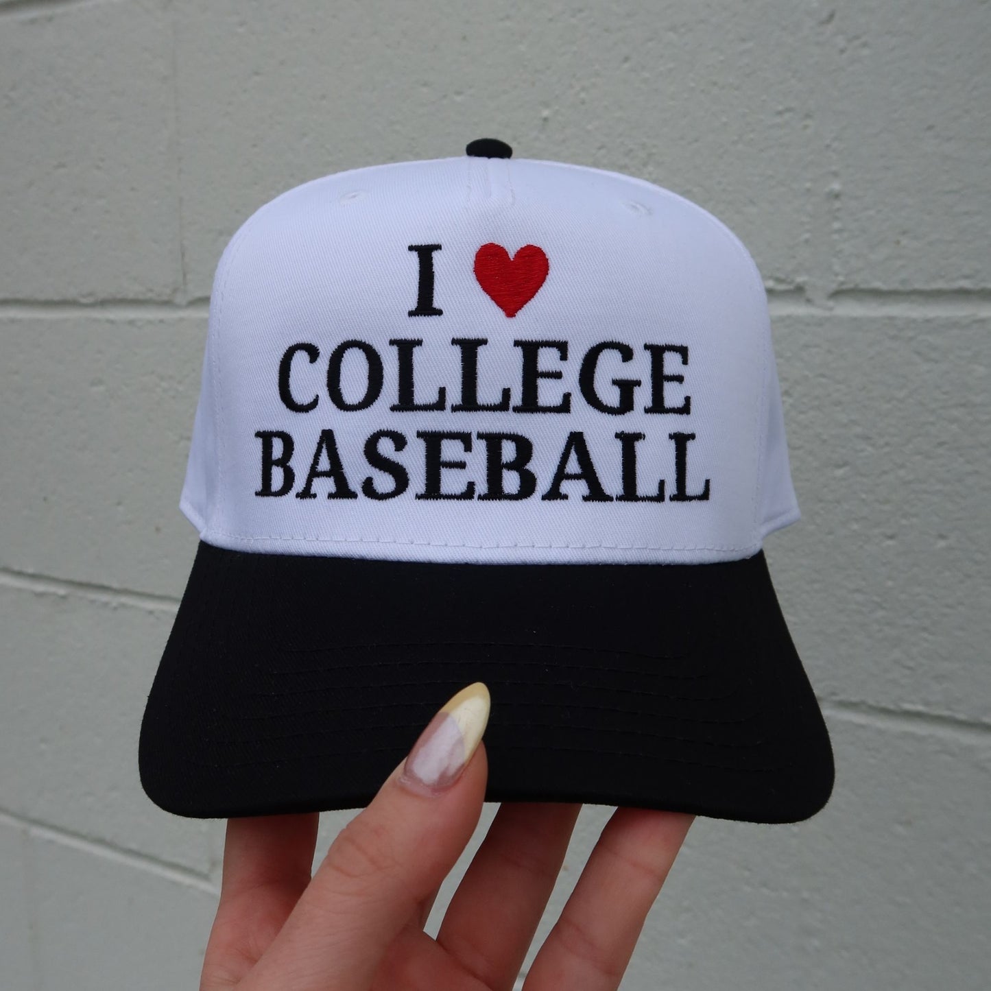 I Love College Baseball Vintage Trucker Hat