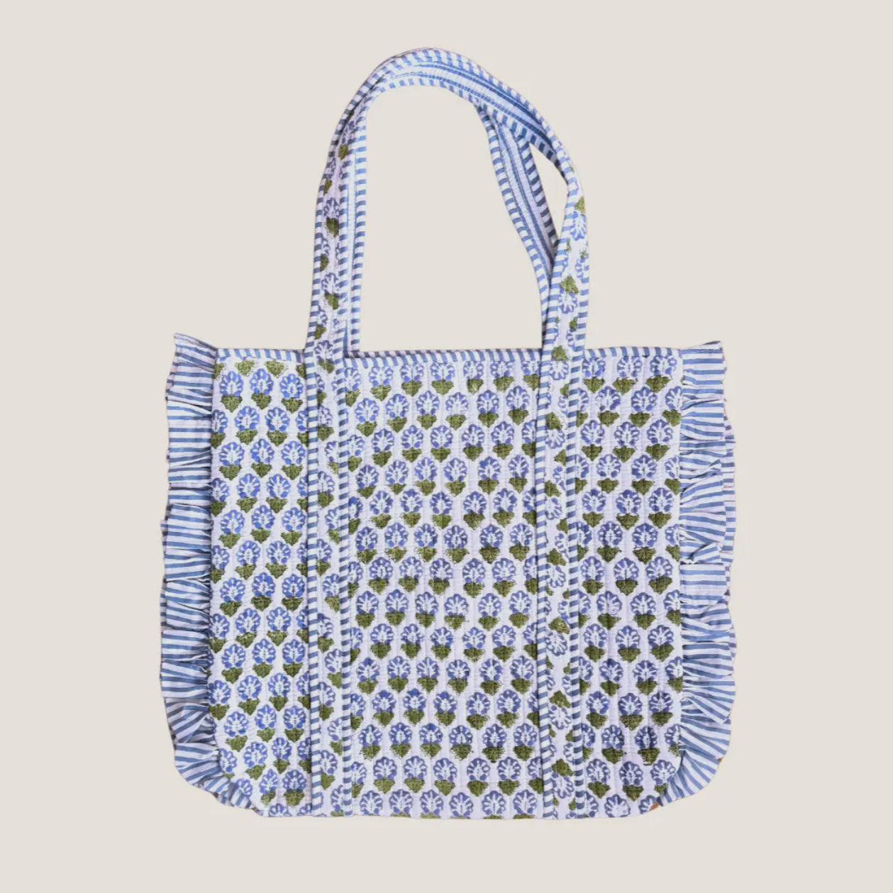 Capri Ruffle Quilted Tote Bag