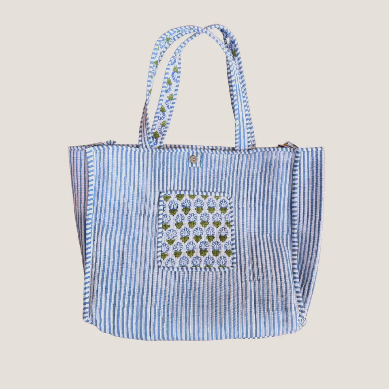 Capri Ruffle Quilted Tote Bag