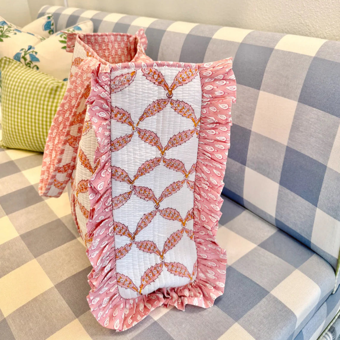 Eloise Ruffle Quilted Tote Bag