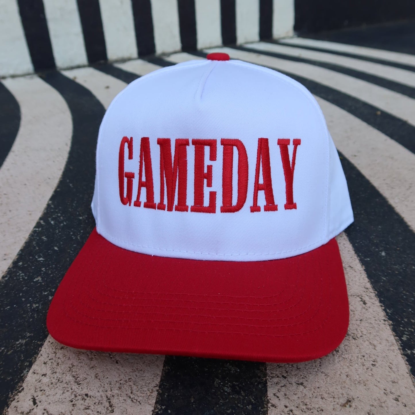 GAMEDAY Red/White Vintage Trucker Hat