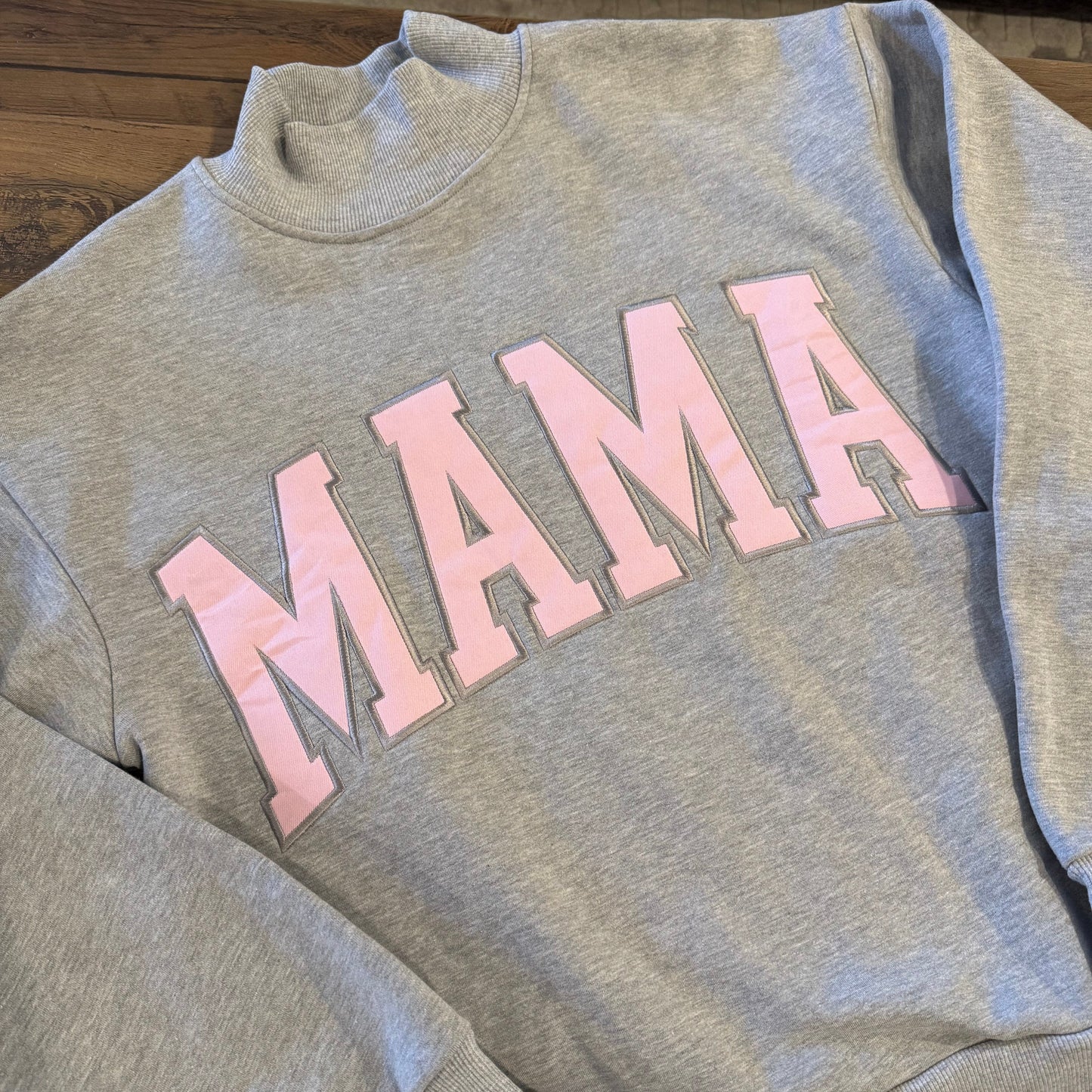 Mama Baby Pink Mockneck Sweatshirt