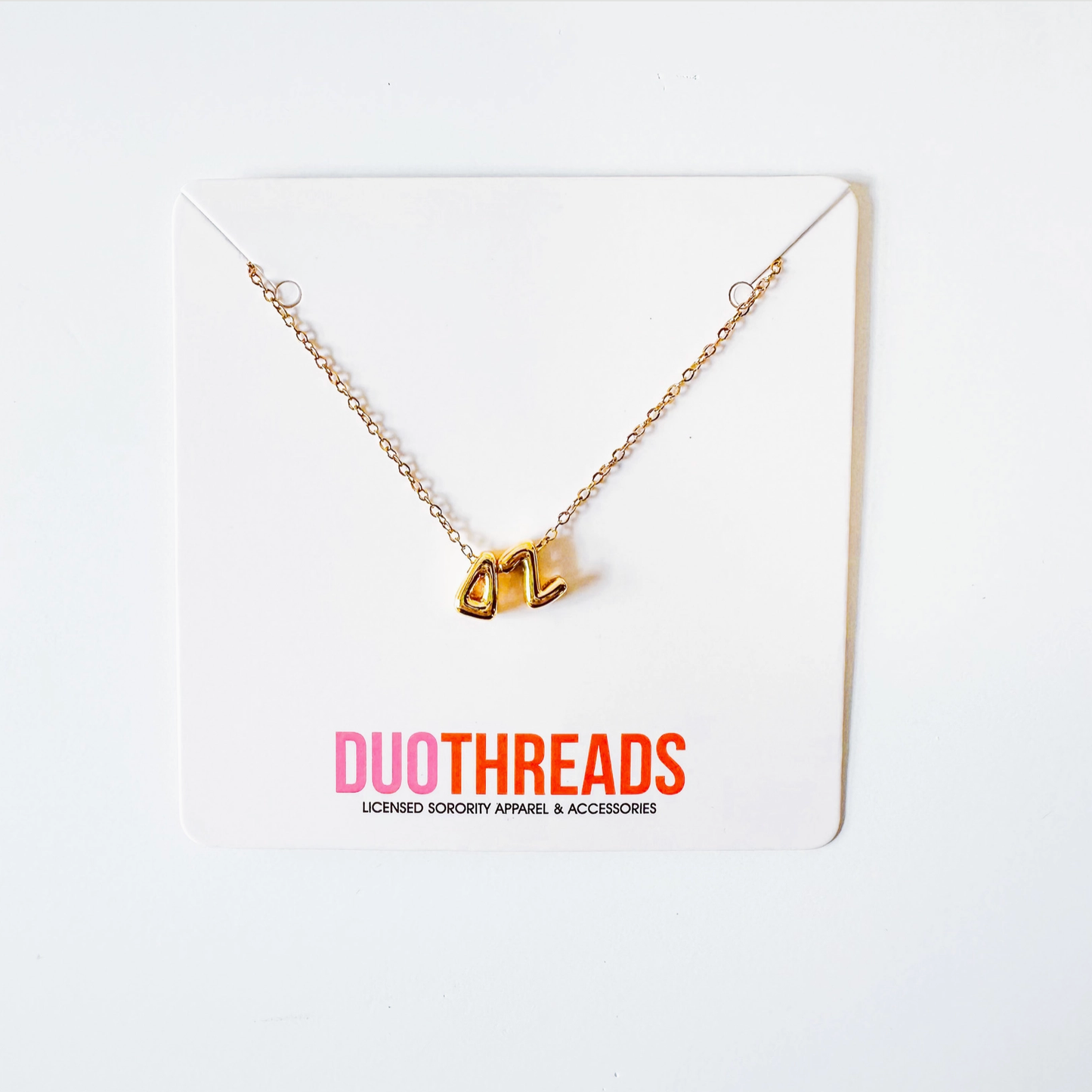 Delta Zeta Bubble Letter Sorority Necklace
