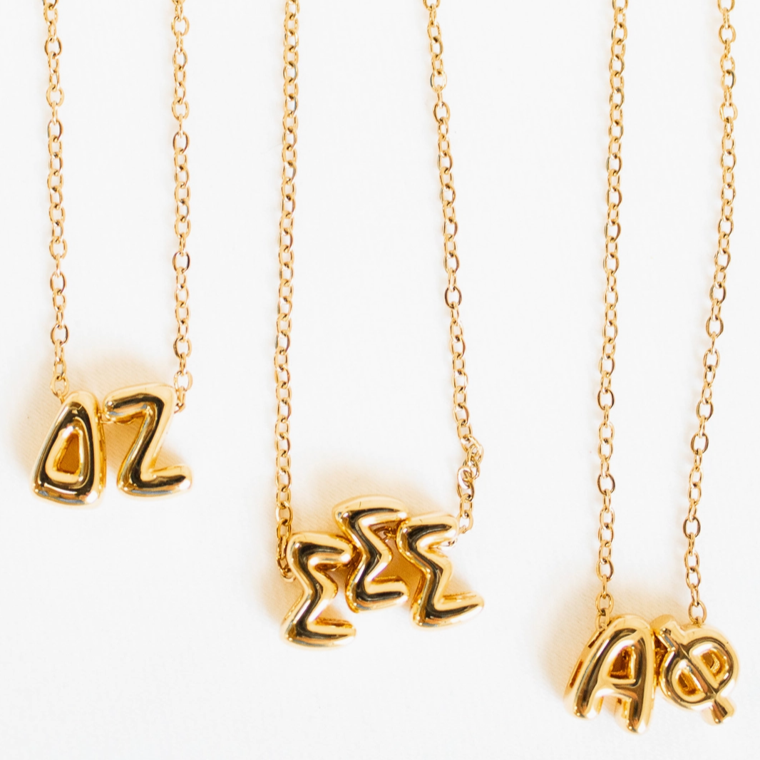 Delta Zeta Bubble Letter Sorority Necklace