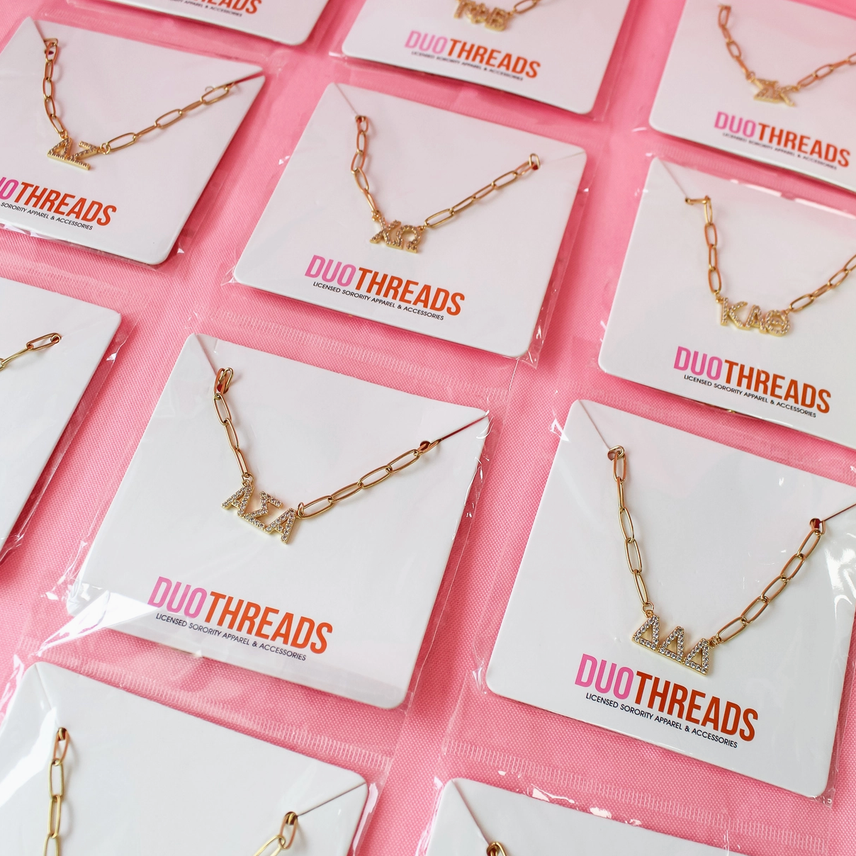 Delta Zeta Rhinestone Sorority Necklace