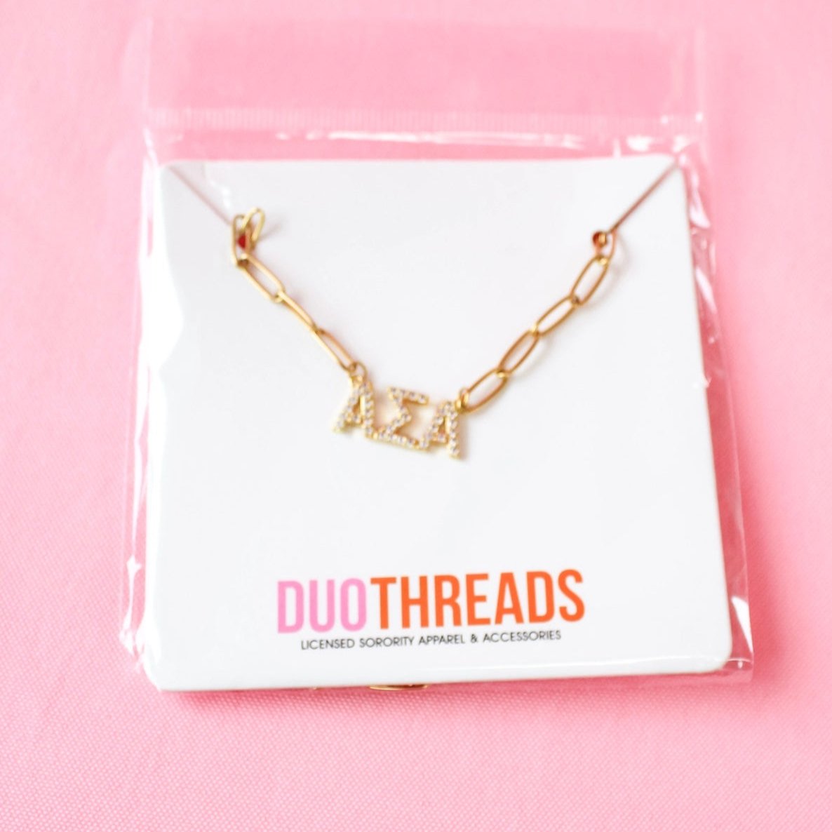 Alpha Sigma Alpha Rhinestone Sorority Necklace