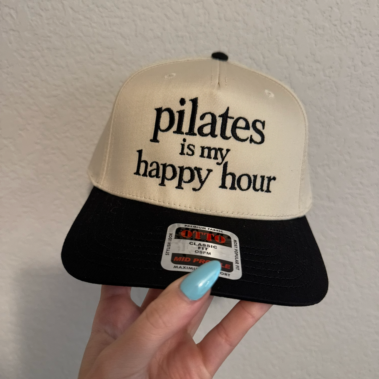 Pilates Is My Happy Hour Vintage Trucker Hat (Overstock)