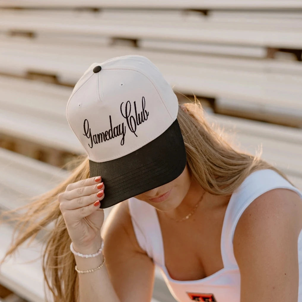 Gameday Club Vintage Trucker Hat- Black (Embroidered)