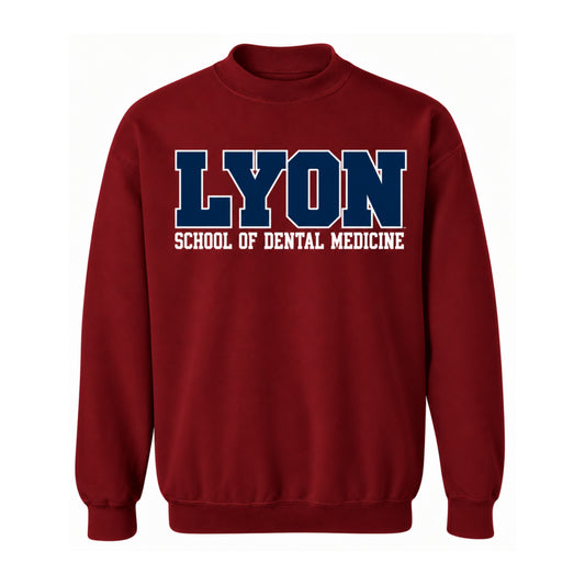 LYON School of Dental Medicine Crewneck Sweatshirt - Crimson
