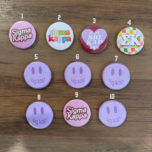 Sigma Kappa Sorority Buttons
