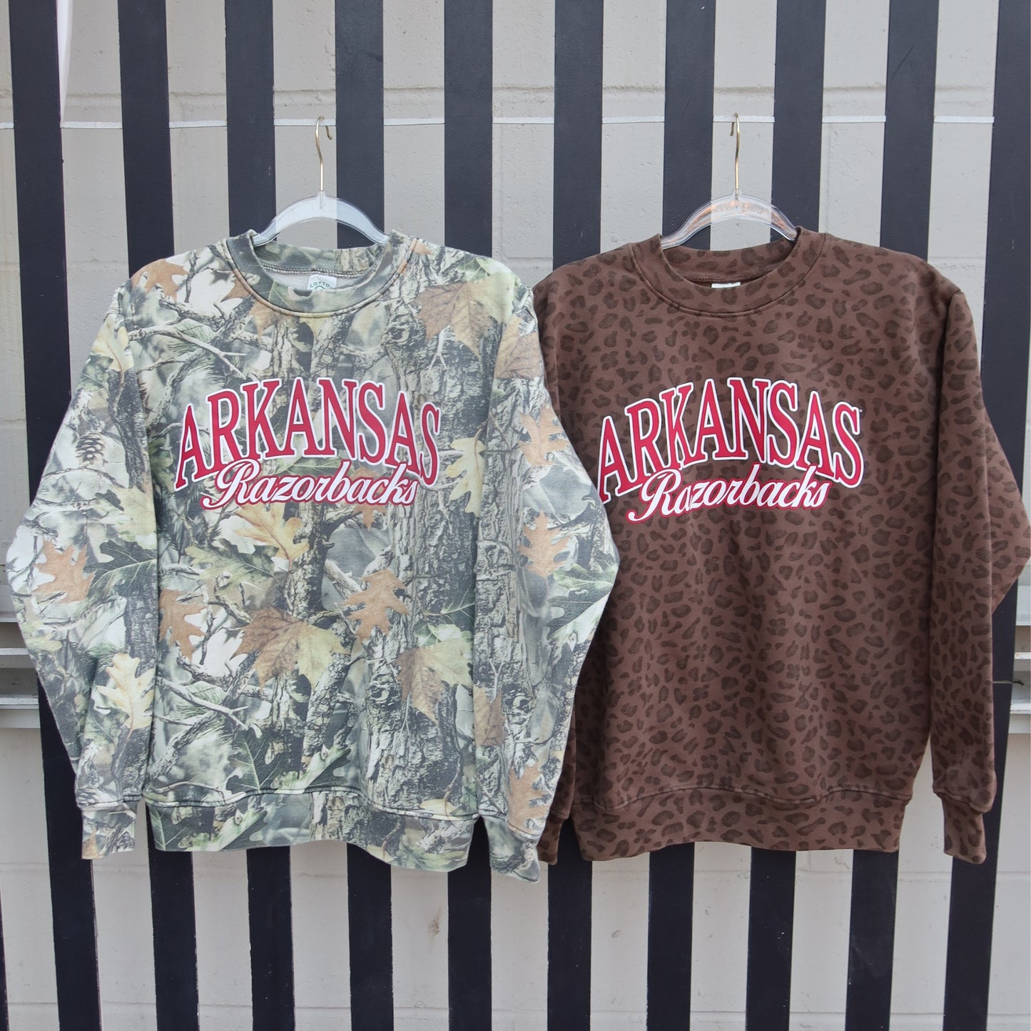 Arkansas Razorbacks Leopard Crewneck Sweatshirt