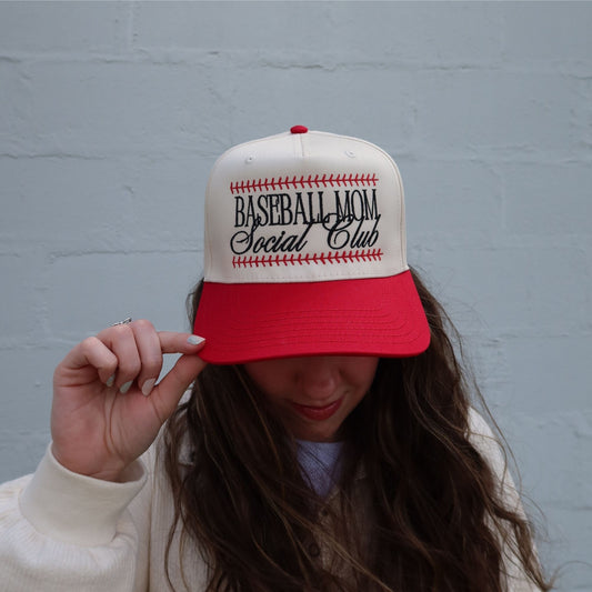 Baseball Mom Social Club Vintage Trucker Hat