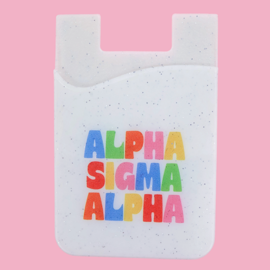 Alpha Sigma Alpha Shimmer Phone Sticky Wallet
