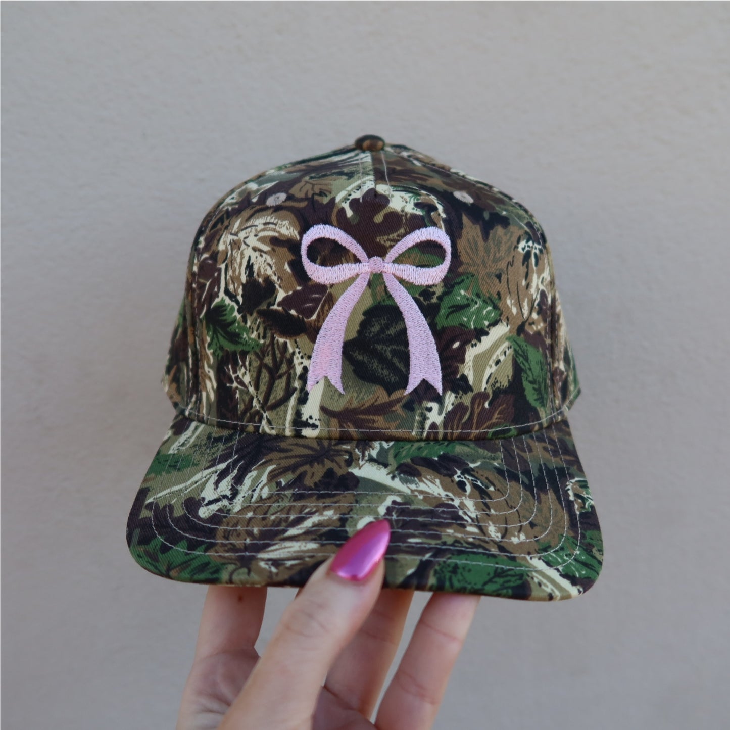 Pink Bow Camo Vintage Trucker Hat