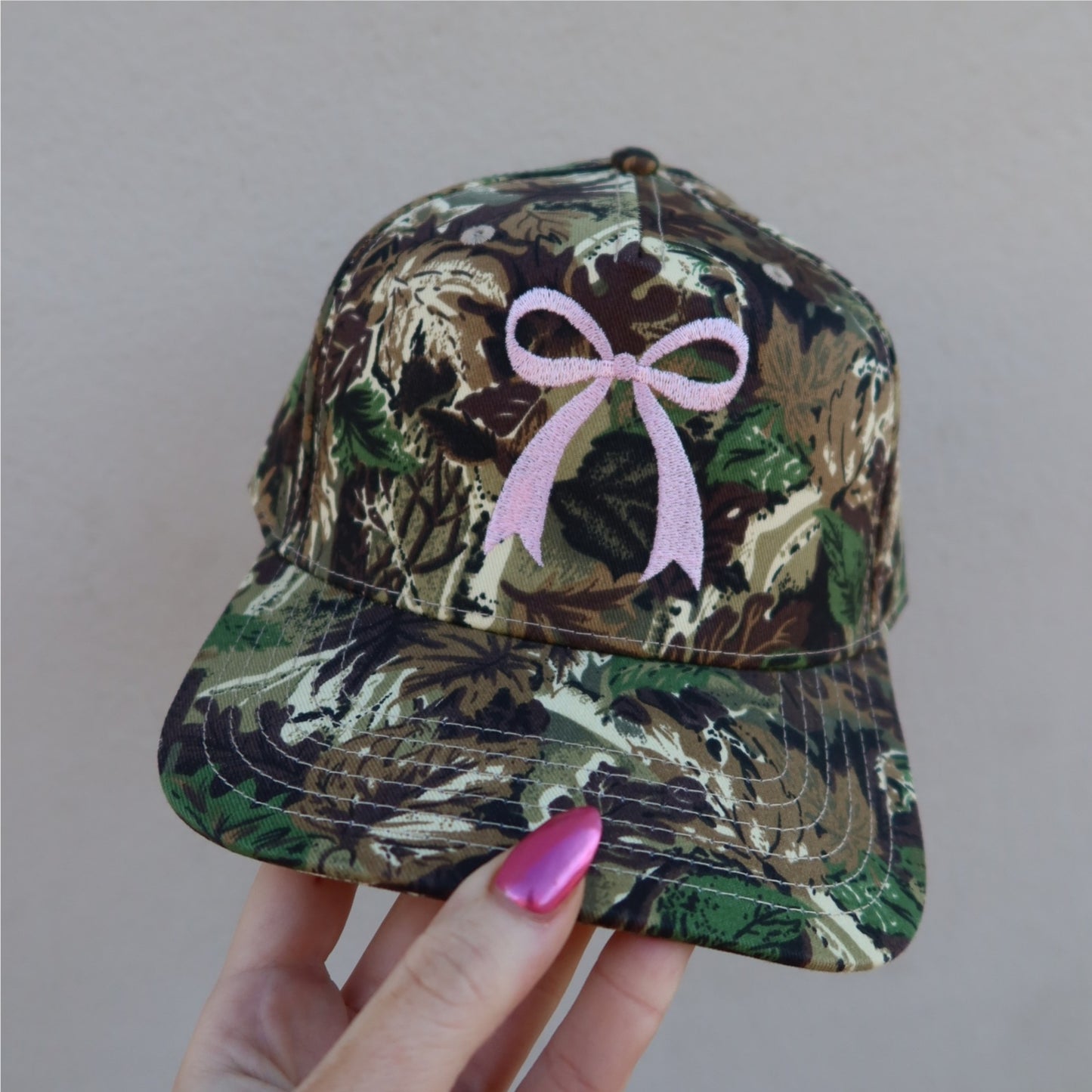 Pink Bow Camo Vintage Trucker Hat