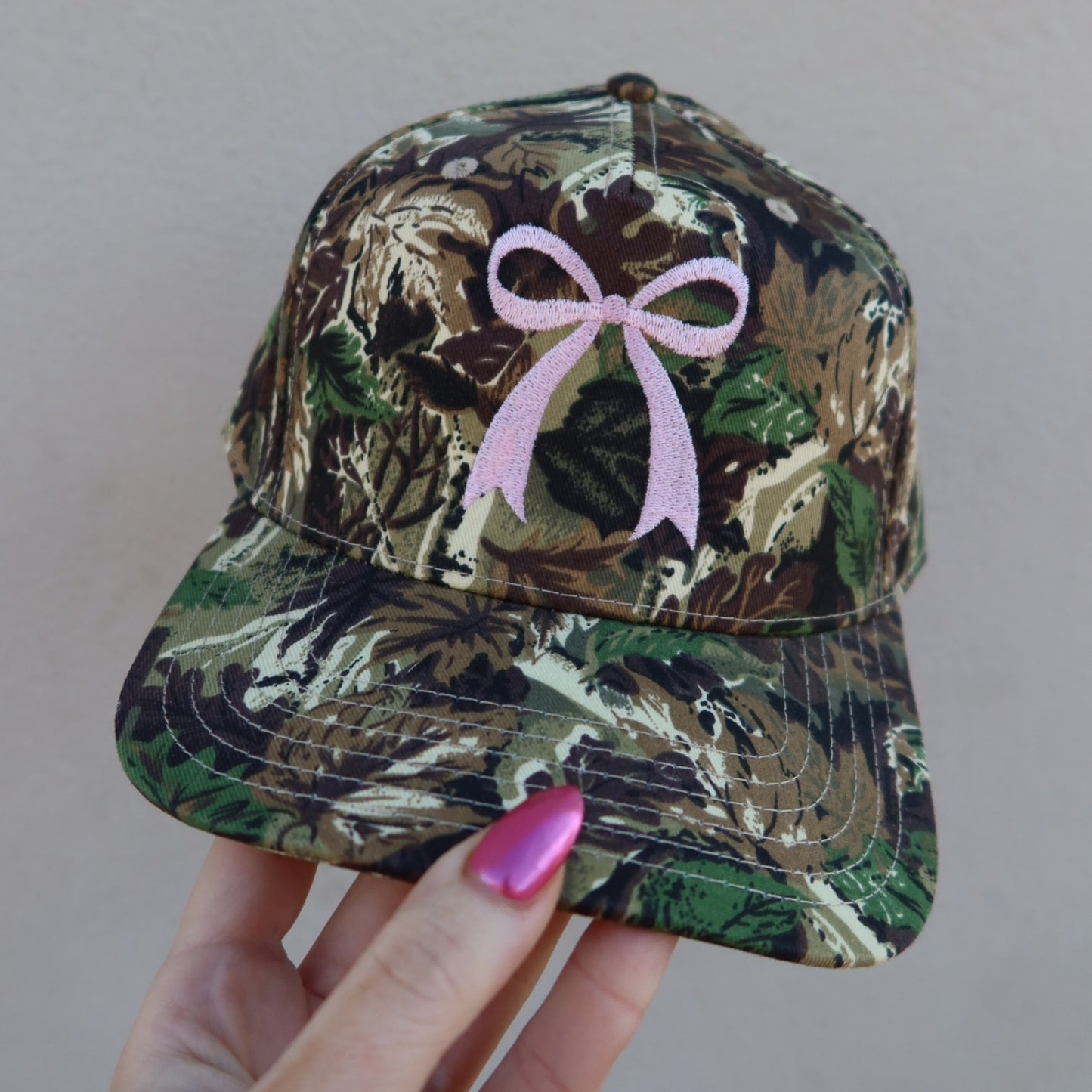 Pink Bow Camo Vintage Trucker Hat