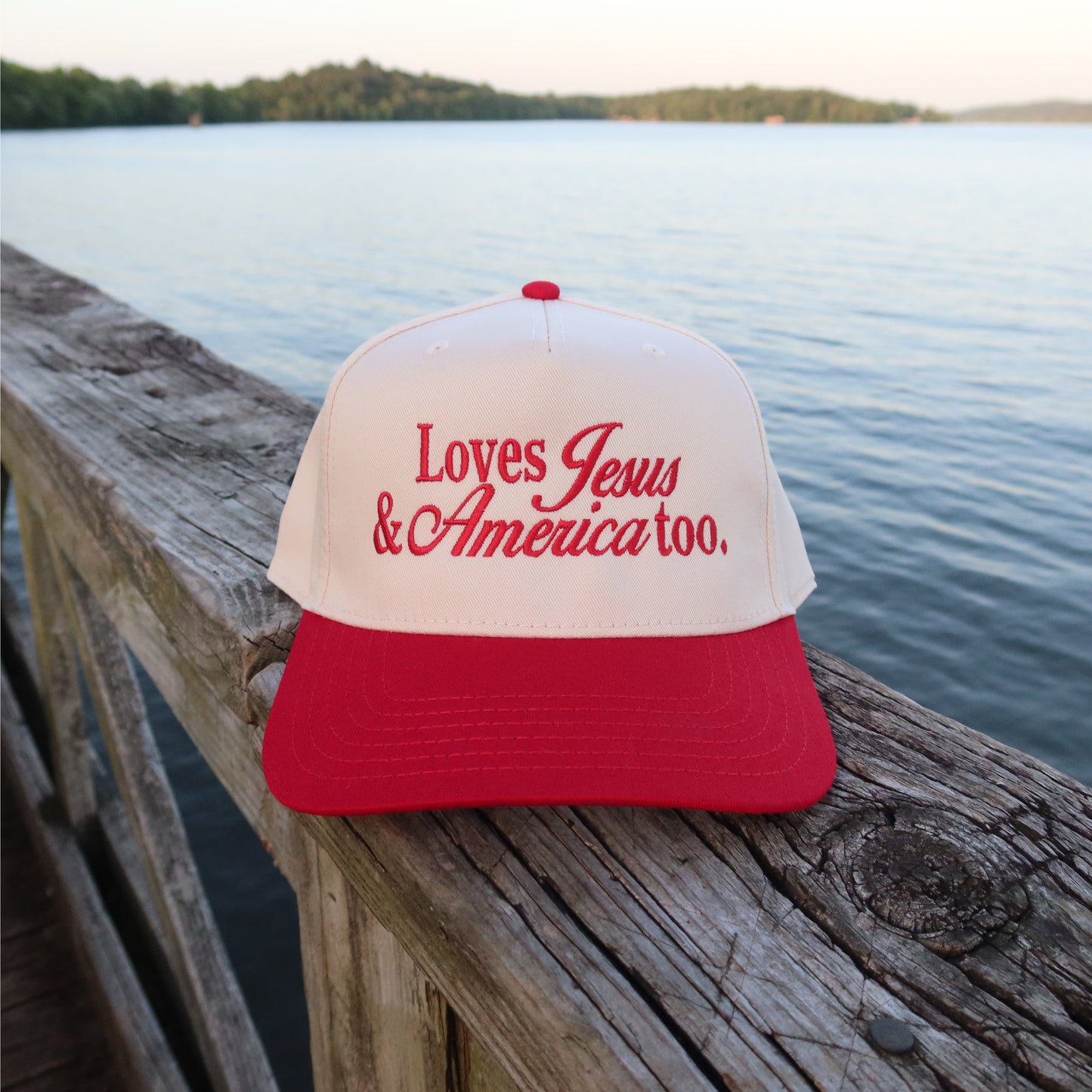Loves Jesus & America Too Vintage Trucker Hat