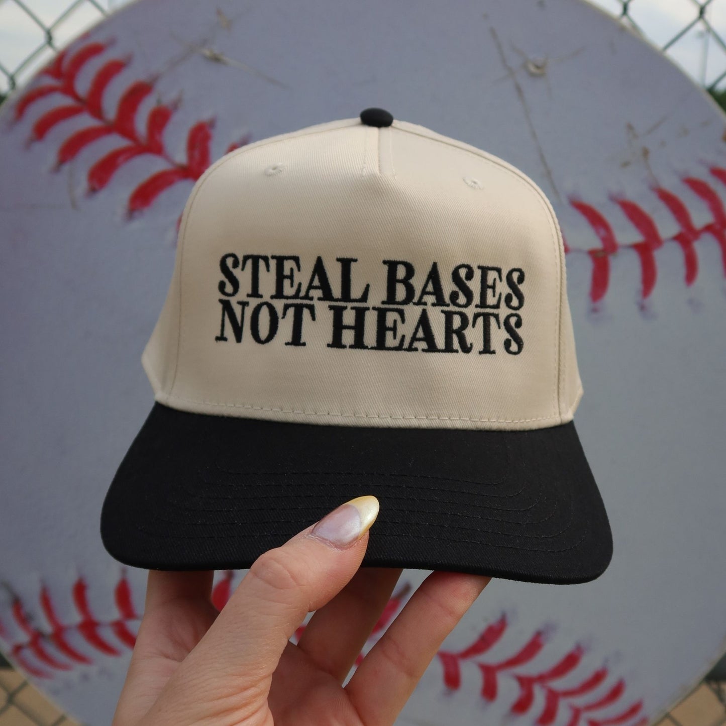 Steal Bases Not Hearts Vintage Trucker Hat