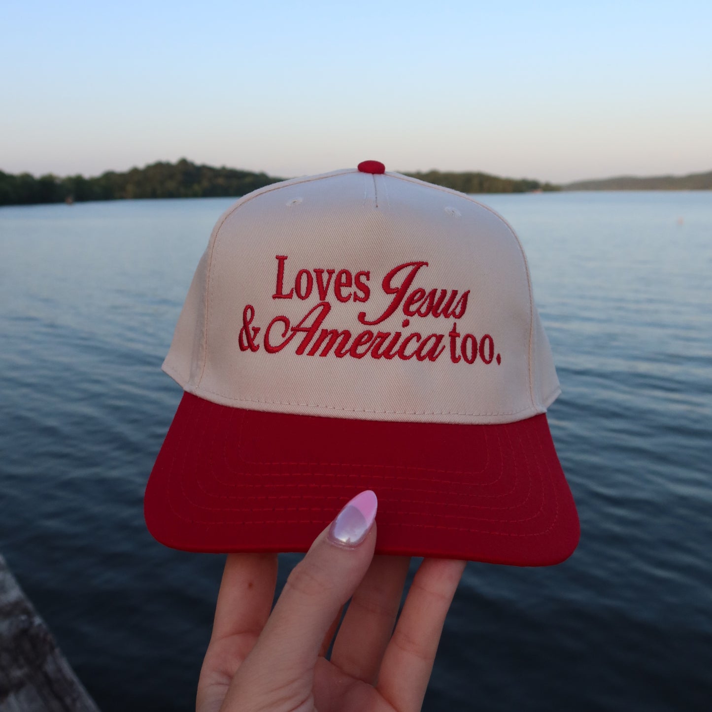 Loves Jesus & America Too Vintage Trucker Hat