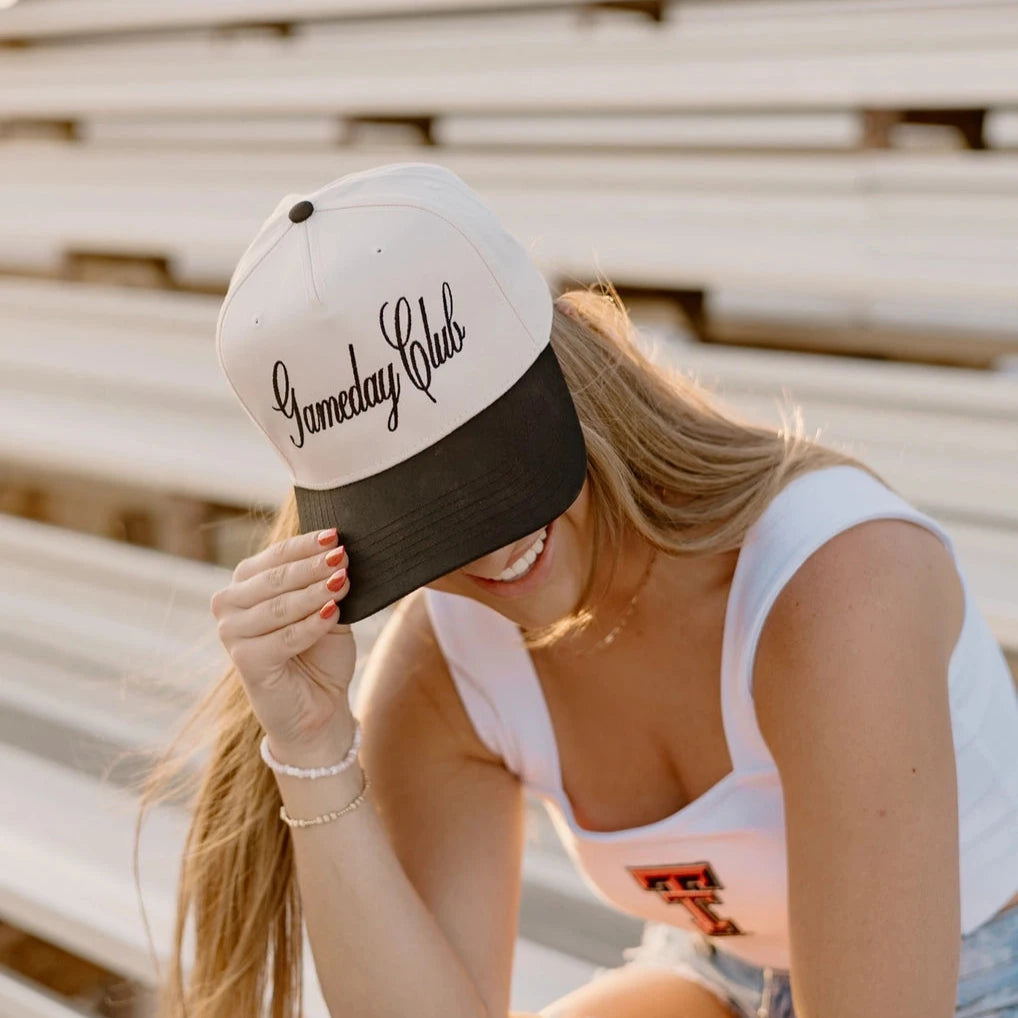 Gameday Club Vintage Trucker Hat- Black (Embroidered)