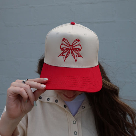Stitched Bow Vintage Trucker Hat