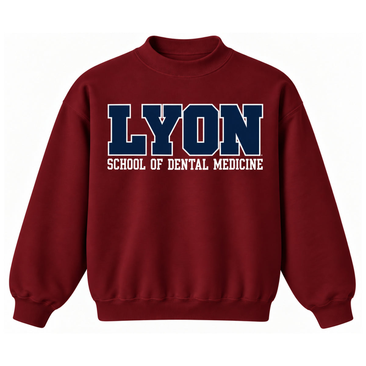 LYON School of Dental Medicine Mockneck Sweatshirt - Crimson