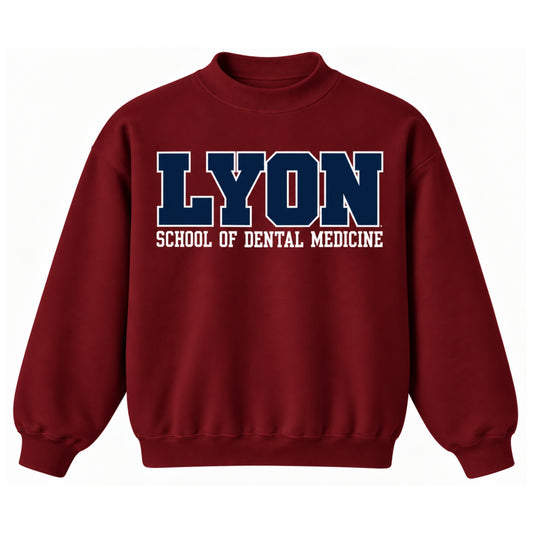 LYON School of Dental Medicine Mockneck Sweatshirt - Crimson