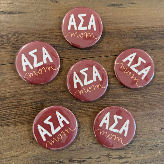 Alpha Sigma Alpha Mom Sorority Button