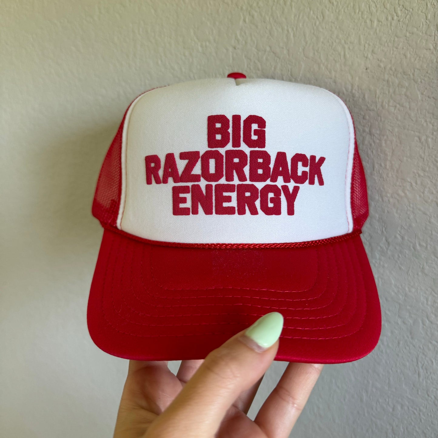 Big Razorback Energy Puff Print Trucker Hat (Printed)