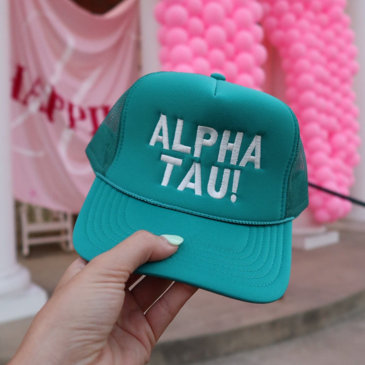 Alpha Tau! Trucker Hat (Embroidered)