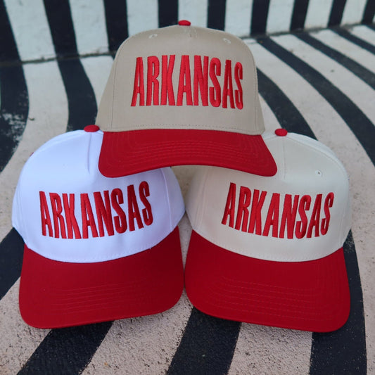 Arkansas Block Font Vintage Trucker Hat