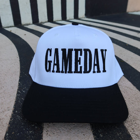 GAMEDAY Black/White Vintage Trucker Hat