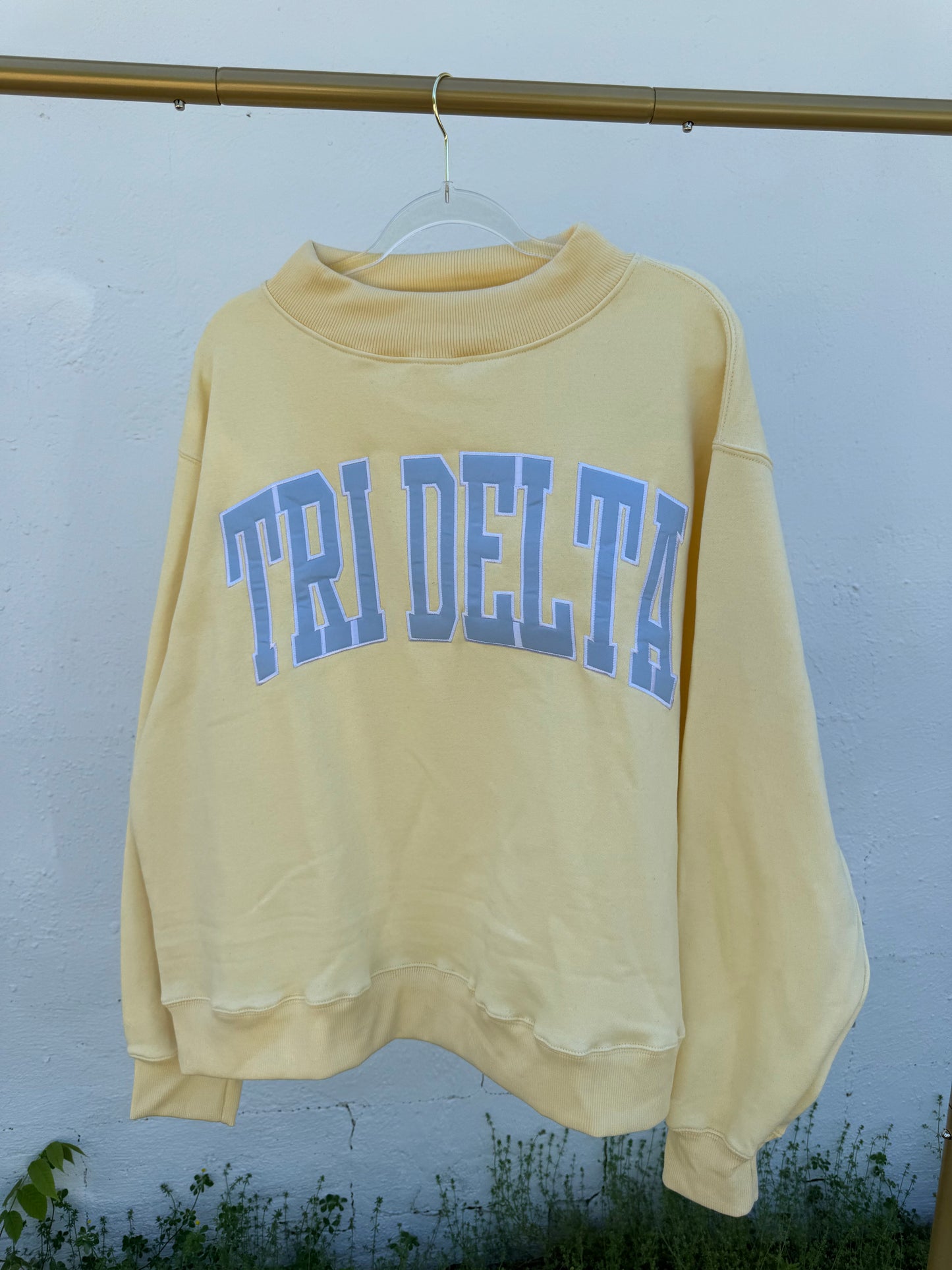 Tri Delta Butter Yellow + Baby Blue Mockneck Sweatshirt