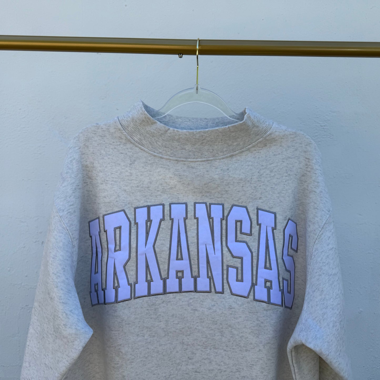 Arkansas Ash Gray Mockneck Sweatshirt