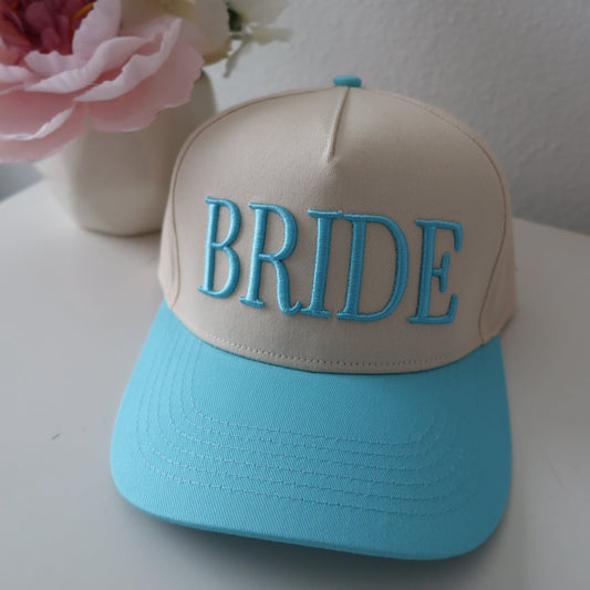 Bride 3D Trucker Hat- Baby Blue/Cream