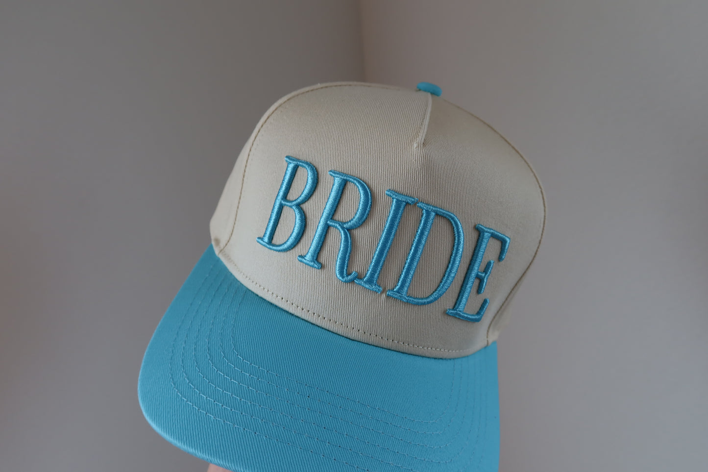 Bride 3D Trucker Hat- Baby Blue/Cream