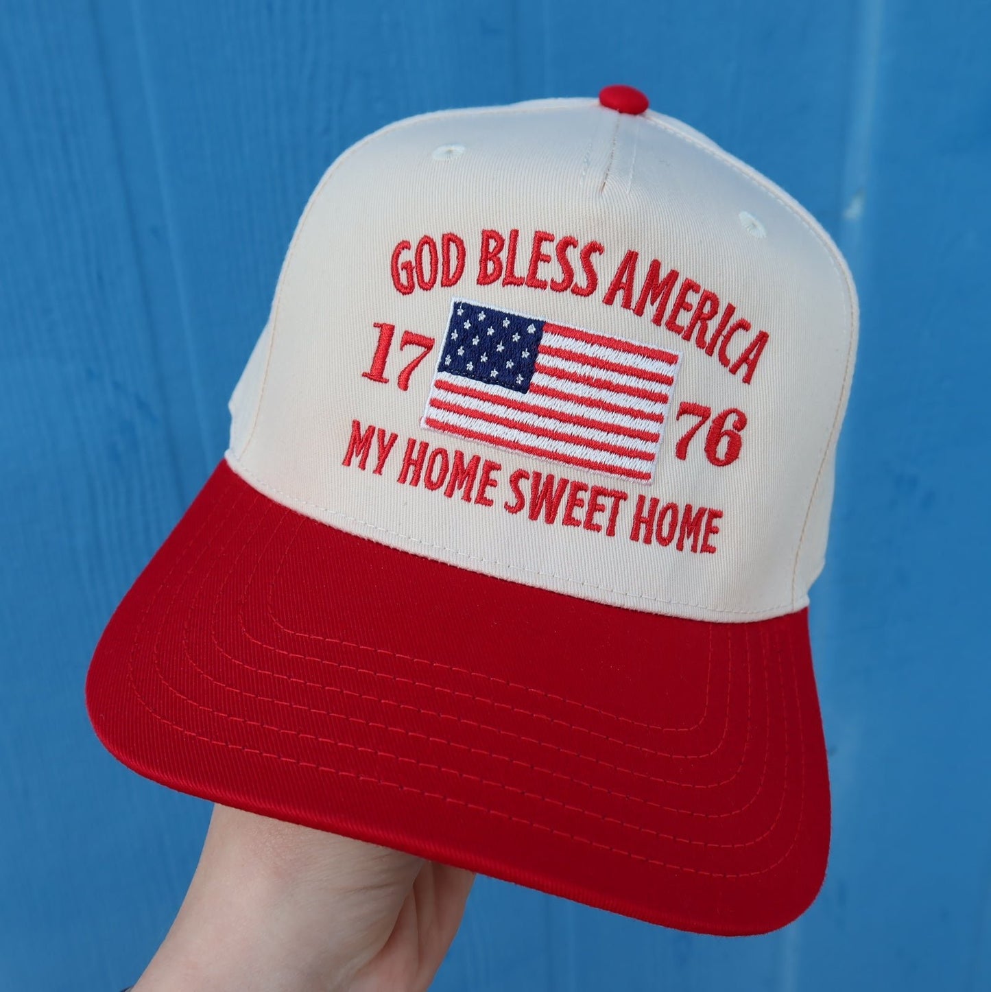 God Bless America Vintage Trucker Hat