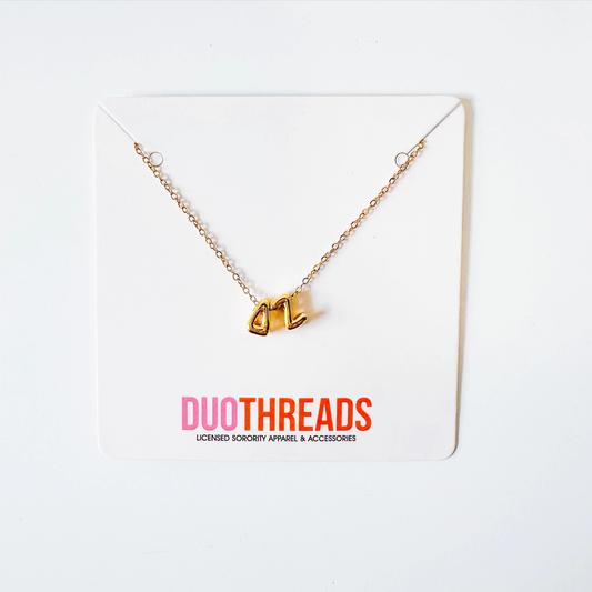 Delta Zeta Bubble Letter Sorority Necklace
