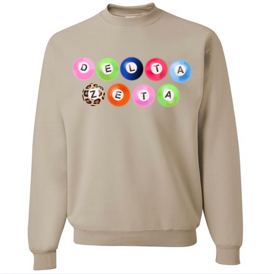 Delta Zeta Pool Ball Cool Girl Crewneck Sweatshirt
