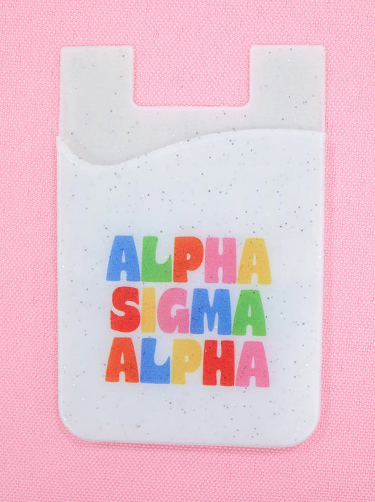 Alpha Sigma Alpha Shimmer Phone Sticky Wallet