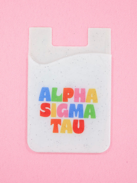 Alpha Sigma Tau Shimmer Phone Sticky Wallet