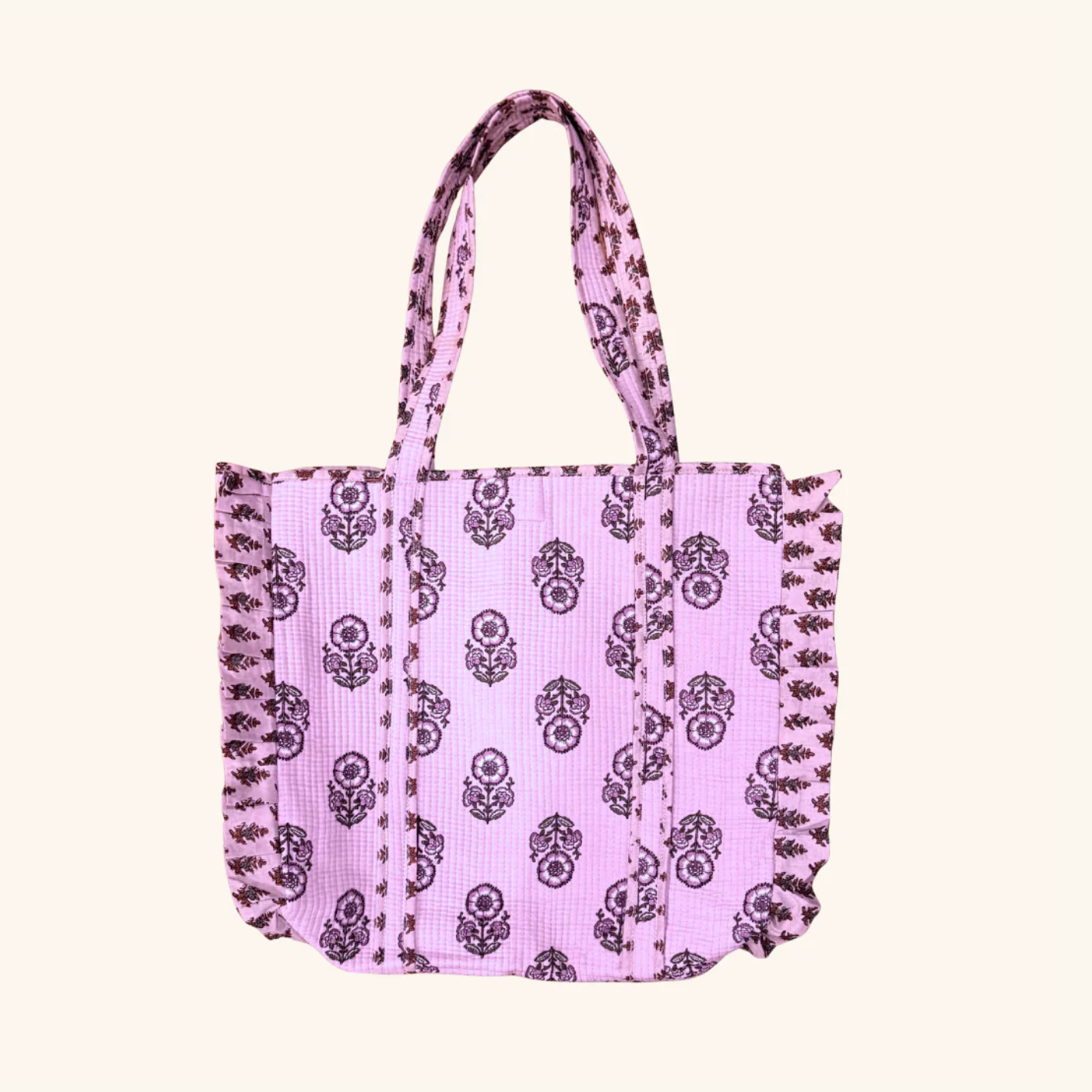 Genevieve Ruffle Quilted Tote Bag