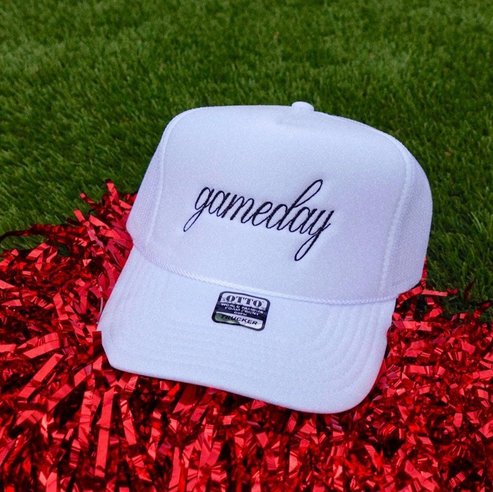 White Gameday Trucker Hat (Embroidered)