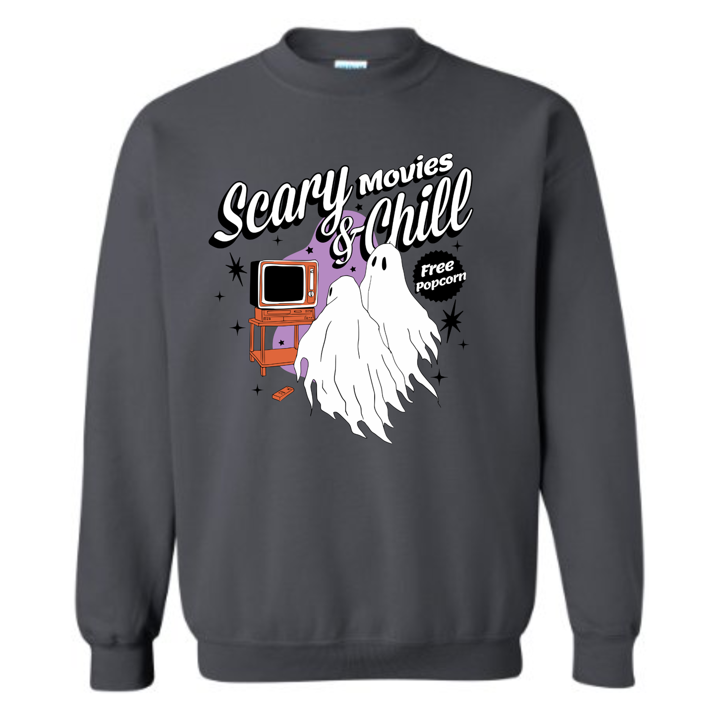 Scary Movies & Chill Crewneck Sweatshirt- Adult Large